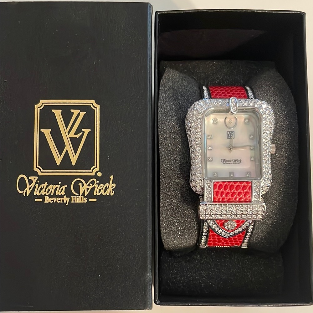 Victoria Wieck Red and Silver Women's Watch